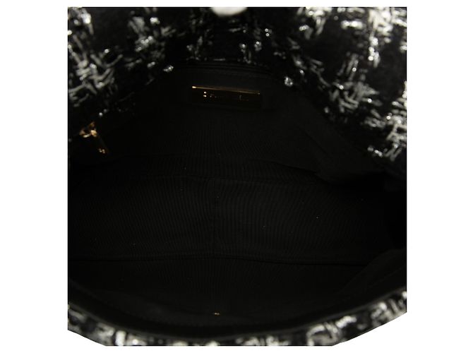 Chanel Black Large Tweed 19 Flap Nero - vista 4