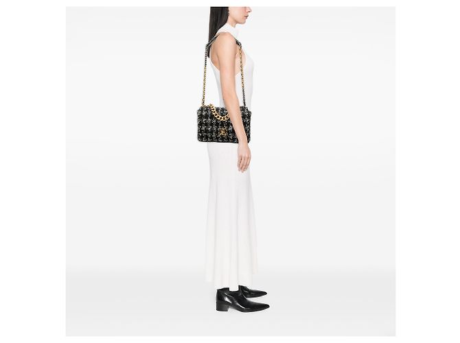 Chanel Black Large Tweed 19 Flap Nero - vista 7