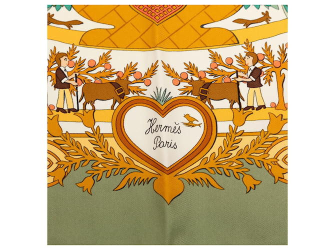 Sciarpa in seta bianca Decoupages Hermès 90 Bianco - vista 6