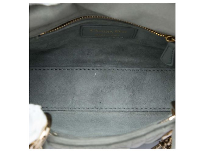 Lady Dior mini in velluto cannage grigio Dior Marrone - vista 4