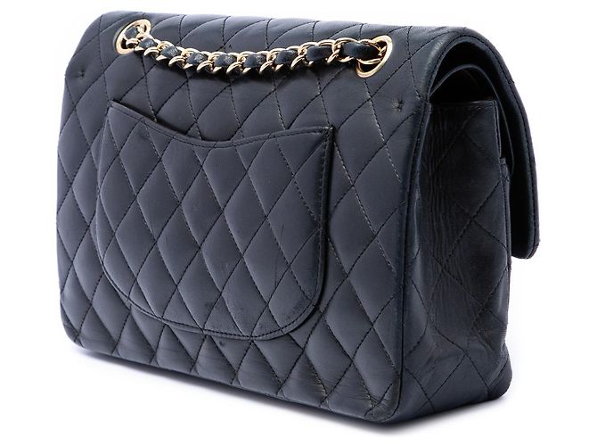 Chanel Black Medium Classic Lambskin Double Flap Nero - vista 2