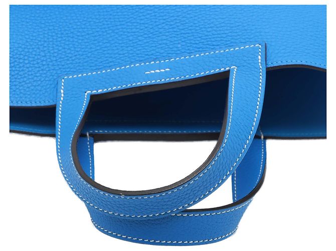 Hermès Blue Clemence Halzan 31 Blau - Ansicht 8