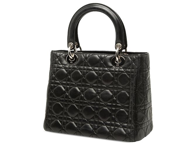 Lady Dior in agnello cannage nero misura Medium - vista 2
