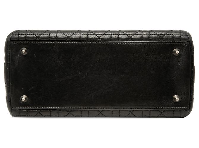 Lady Dior in agnello cannage nero misura Medium - vista 3