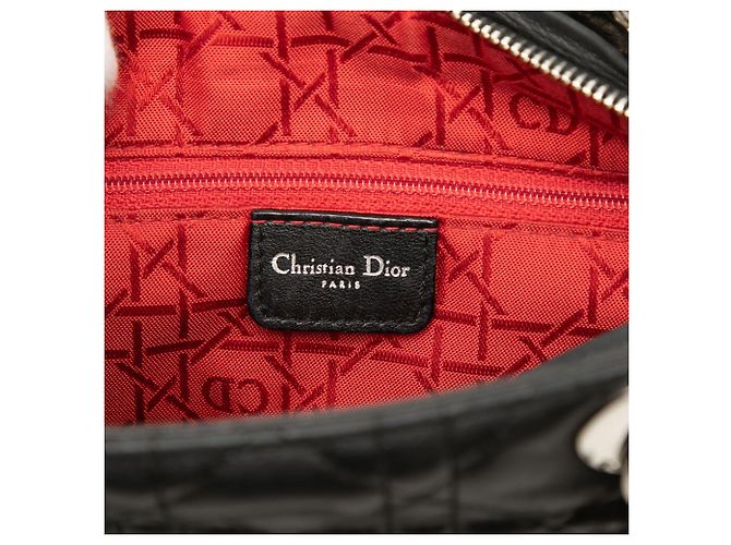 Lady Dior in agnello cannage nero misura Medium - vista 5