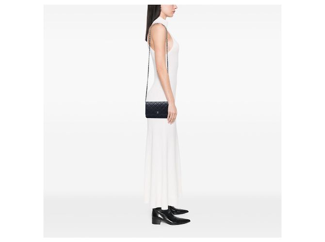 Wallet On Chain Cartera con cadena Chanel Black CC en Caviar acolchado Negro - vista 6