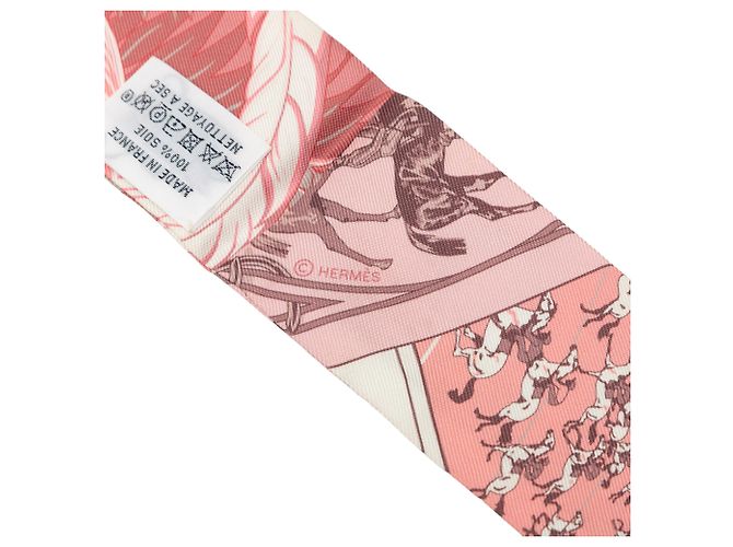 Hermès Pink Cheval Phoenix Seidentuch Twilly - Ansicht 3