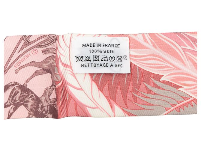 Hermès Pink Cheval Phoenix Seidentuch Twilly - Ansicht 4