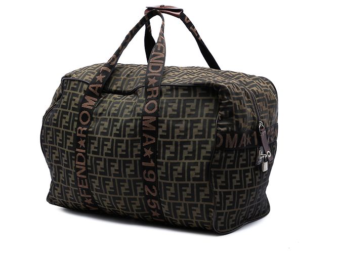 Borsa da viaggio Fendi Roma 1925 in tela Zucca marrone - vista 2