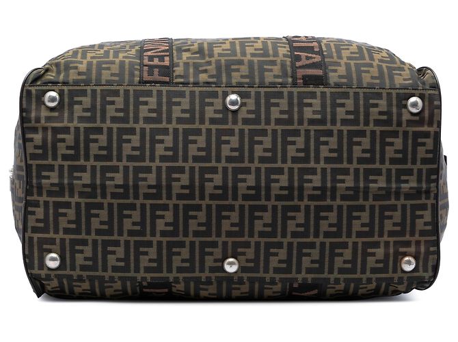 Borsa da viaggio Fendi Roma 1925 in tela Zucca marrone - vista 3