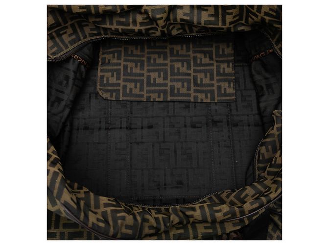 Borsa da viaggio Fendi Roma 1925 in tela Zucca marrone - vista 4