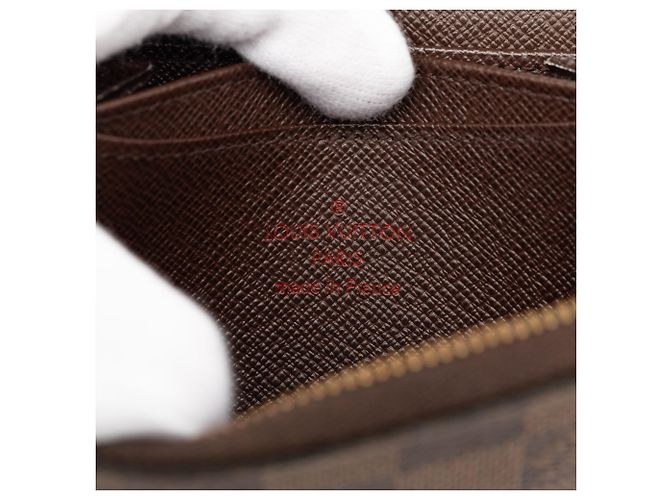 Monedero Zippy Damier Ebene marrón Louis Vuitton Castaño - vista 5