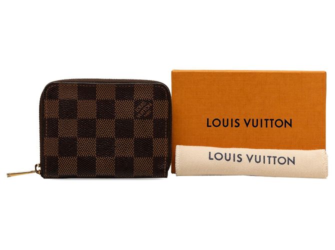 Monedero Zippy Damier Ebene marrón Louis Vuitton Castaño - vista 8
