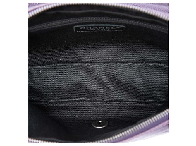 Chanel Purple Medium Quilted Iridescent Caviar Easy Flap Púrpura Morado oscuro - vista 4
