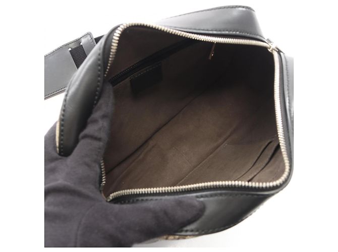 Borsa a tracolla Gucci GG Supreme Nero Beige - vista 3