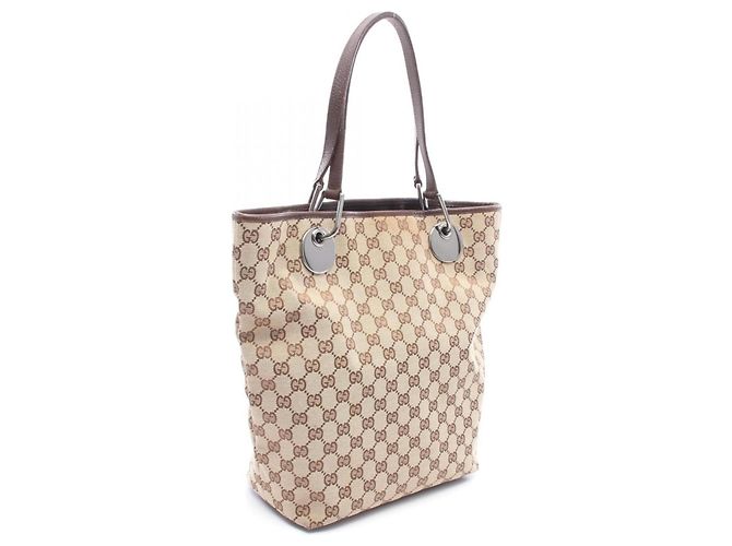 Borsa Tote Gucci GG Canvas Marrone Beige - vista 2