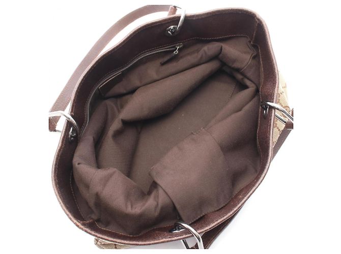 Borsa Tote Gucci GG Canvas Marrone Beige - vista 3