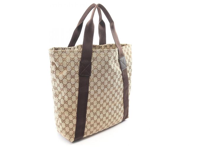 Borsa Tote Gucci GG Canvas Marrone Beige - vista 2