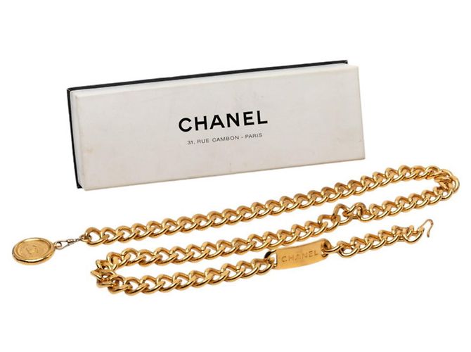 Chanel Cambon Logo Plate Chain Belt Gürtel Golden - Ansicht 6