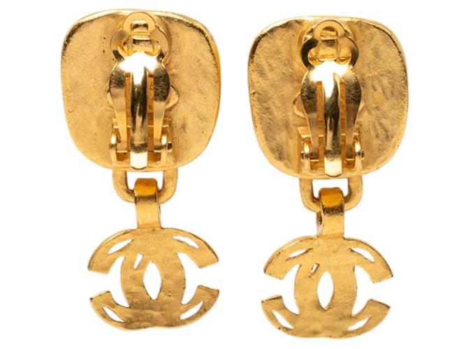 Timeless Orecchini Chanel Coco Mark Vintage Square Swing Argento D'oro - vista 2