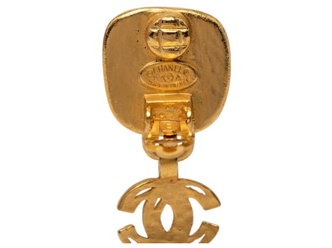 Timeless Orecchini Chanel Coco Mark Vintage Square Swing Argento D'oro - vista 3