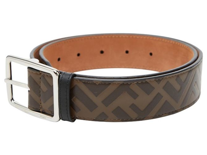 Fendi Zucca FF Logo Gürtel Plain Braun - Ansicht 2