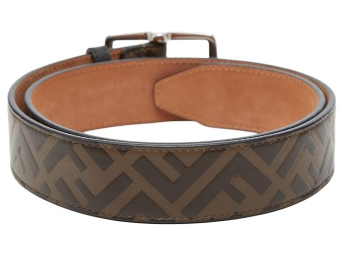 Fendi Zucca FF Logo Gürtel Plain Braun - Ansicht 3
