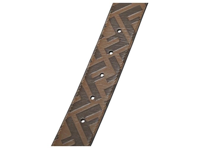 Fendi Zucca FF Logo Gürtel Plain Braun - Ansicht 4