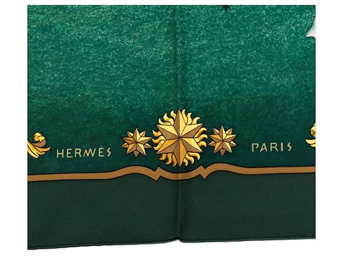 Hermès Sciarpa Hermes Carre 90 COSMOS Bianco Verde Giallo - vista 5