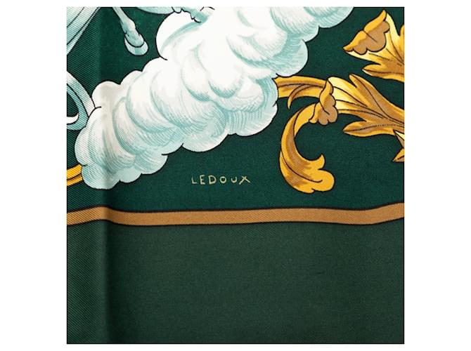 Hermès Sciarpa Hermes Carre 90 COSMOS Bianco Verde Giallo - vista 6