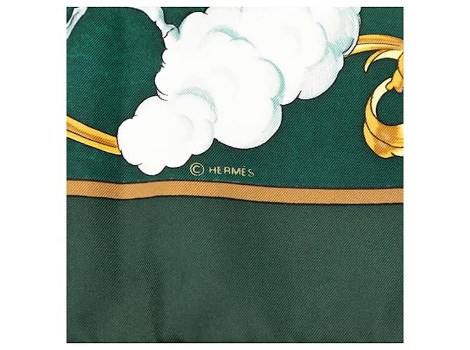 Hermès Sciarpa Hermes Carre 90 COSMOS Bianco Verde Giallo - vista 7