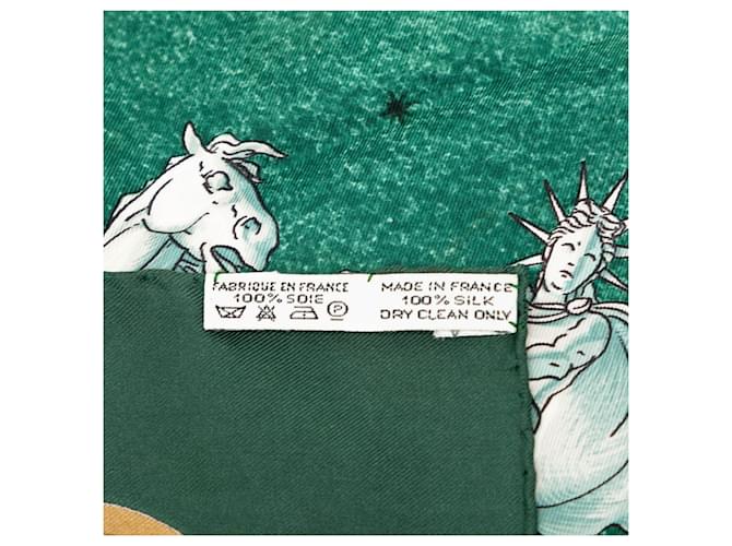Hermès Sciarpa Hermes Carre 90 COSMOS Bianco Verde Giallo - vista 8