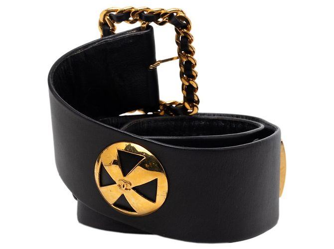 Chanel Coco Mark Kettenbuckel Gürtel Schwarz Golden - Ansicht 3
