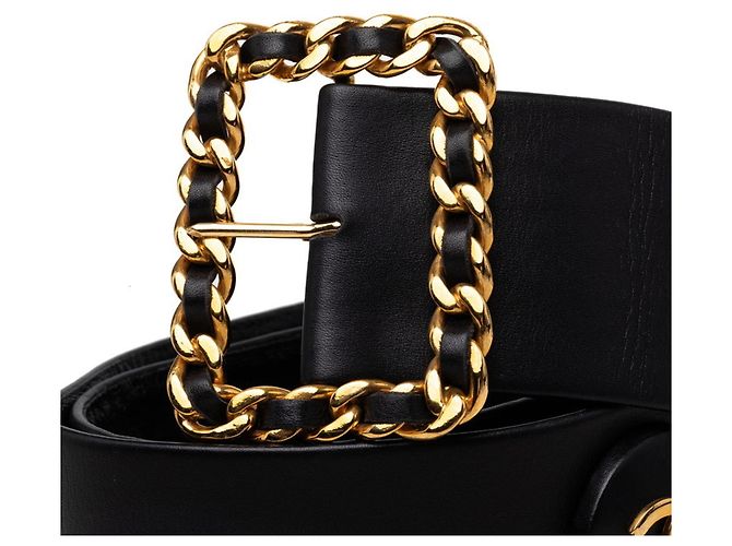 Chanel Coco Mark Kettenbuckel Gürtel Schwarz Golden - Ansicht 6