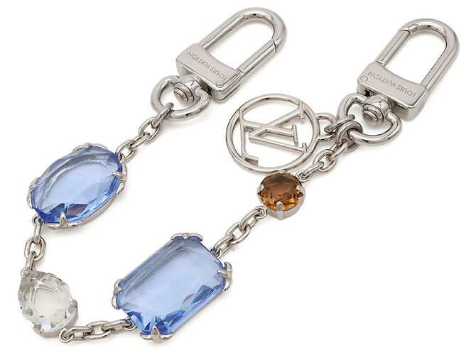 Portachiavi Louis Vuitton Marrone Argento Blu - vista 2