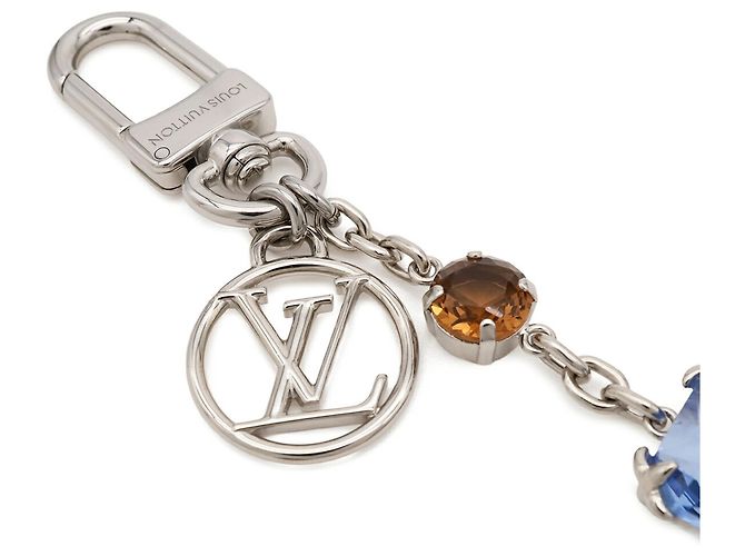 Portachiavi Louis Vuitton Marrone Argento Blu - vista 3