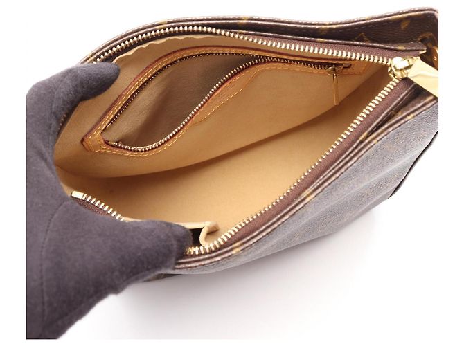 Borsa a Spalla Louis Vuitton Looping MM Monogram Marrone - vista 3
