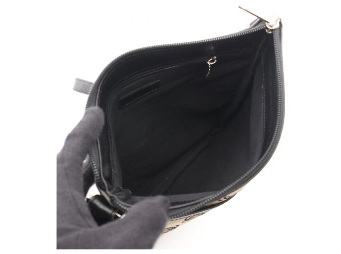 Borsa a Spalla Loewe Anagram Nero Beige - vista 3