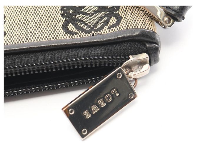 Borsa a Spalla Loewe Anagram Nero Beige - vista 5
