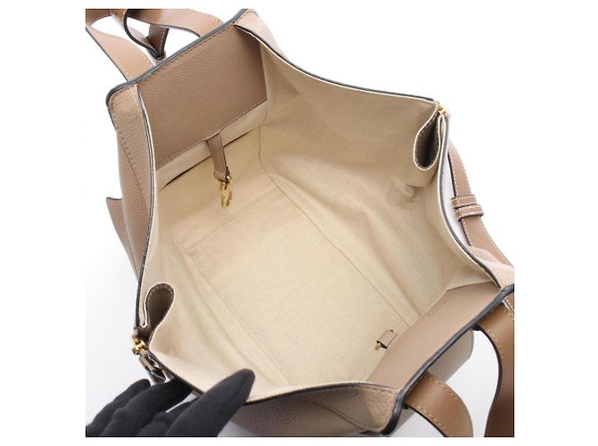 Borsa a mano in pelle Loewe Hammock Small Beige - vista 3