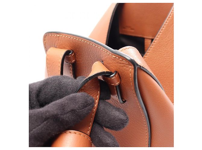 Borsa Hammock Loewe - Borsa a mano compatta in pelle Marrone - vista 12