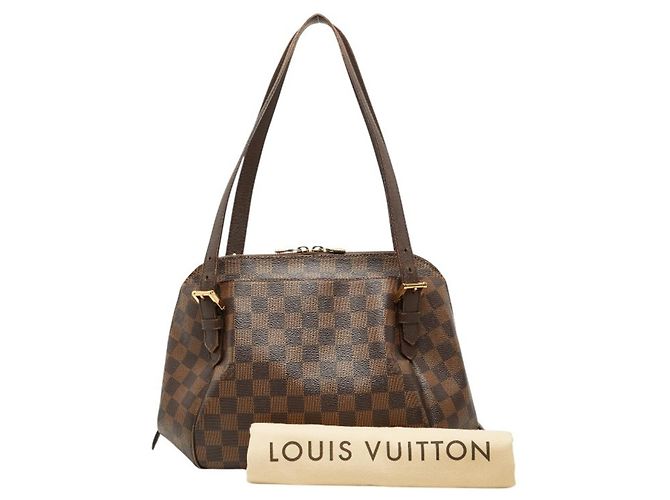 Borsa a Spalla Louis Vuitton Damier Belem MM Marrone - vista 12