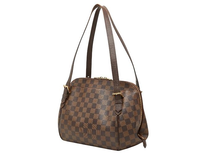 Borsa a Spalla Louis Vuitton Damier Belem MM Marrone - vista 2