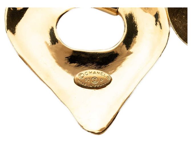 Collana con pendente a catena vintage Chanel Coco Mark Double Heart D'oro - vista 5