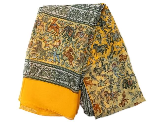 Hermès Hermes Carre 140 CHASSE EN INDE Sciarpa Multicolore Giallo - vista 2