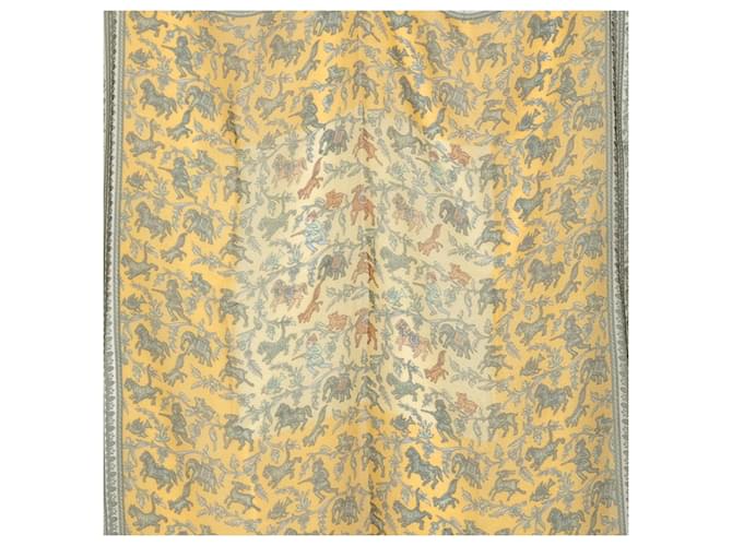 Hermès Hermes Carre 140 CHASSE EN INDE Sciarpa Multicolore Giallo - vista 3
