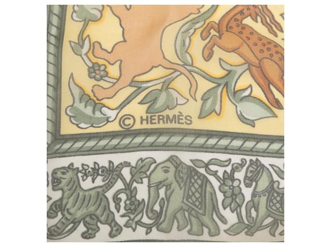 Hermès Hermes Carre 140 CHASSE EN INDE Sciarpa Multicolore Giallo - vista 4