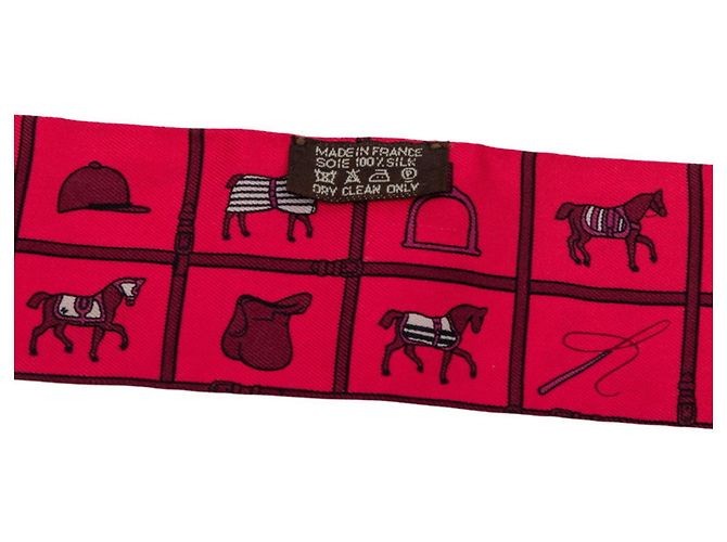 Hermès Sciarpa Hermes Twilly Couvertures et tenues de Jour Rosa Rosso - vista 4