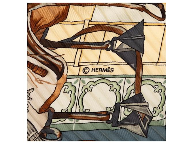 Hermès Sciarpa Hermes Pleated Carre Multicolore - vista 6