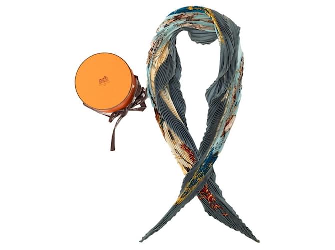 Hermès Sciarpa Hermes Pleated Carre Multicolore - vista 8